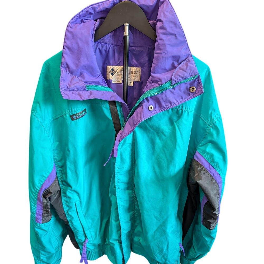 Vintage Columbia Bugaboo Radial Sleeve Ski Shell Teal Purple Men’s M 90s